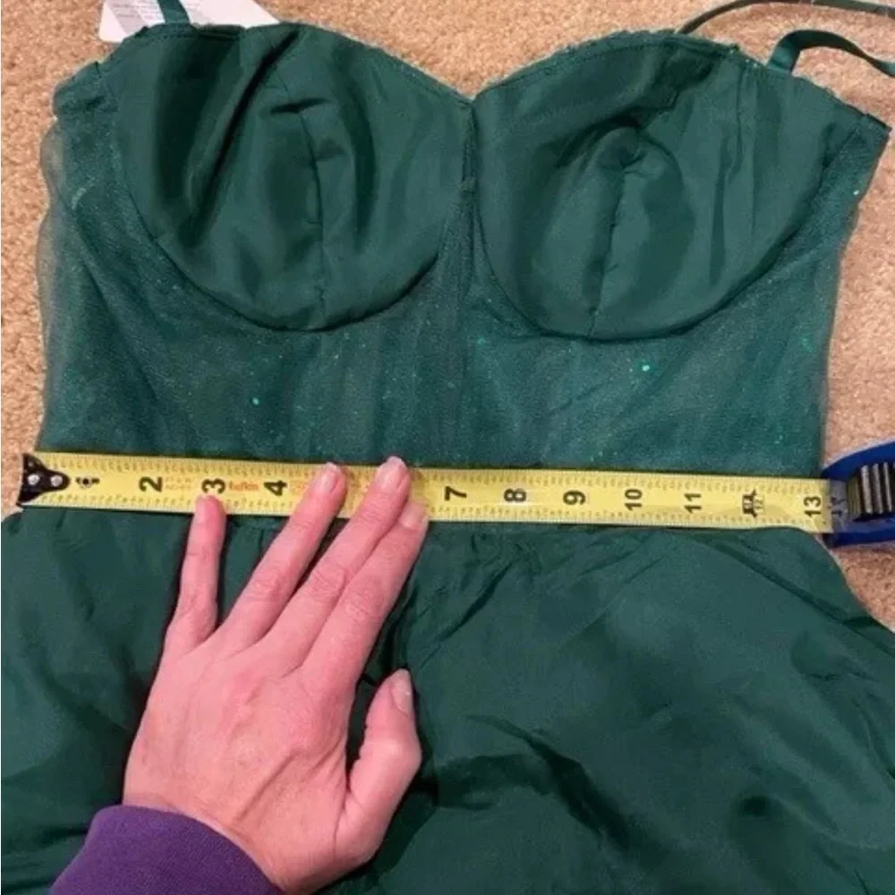 Stacees A-line Sweetheart Tulle Dress Dk Green Sz 6 (see measurement) Homecoming - Picture 12 of 15